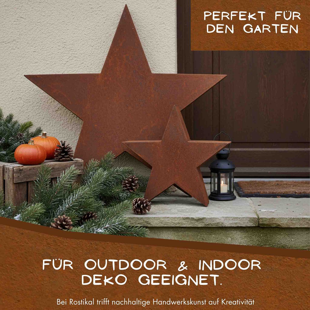 Edelrost Stern 3D - Wetterfeste Weihnachtsdeko aus Metall für Garten