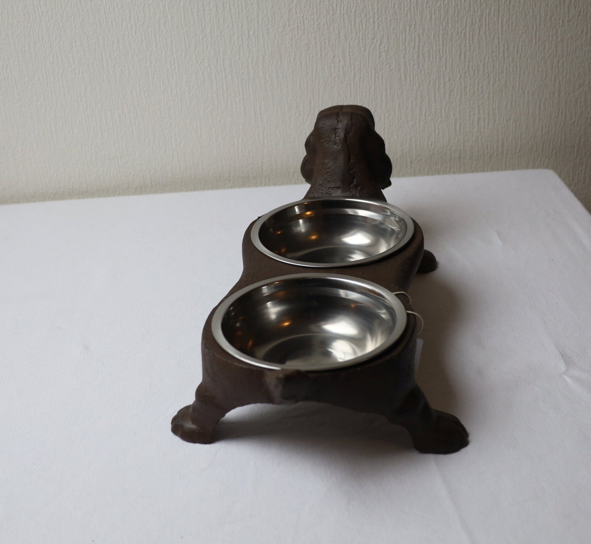 Dackel Futternapf aus Gusseisen - 2x350ml Hundenapf im Landhausstil {{ Shabby Chic und Landhaus Deko }} {{ www.Stein-Alt.de }}