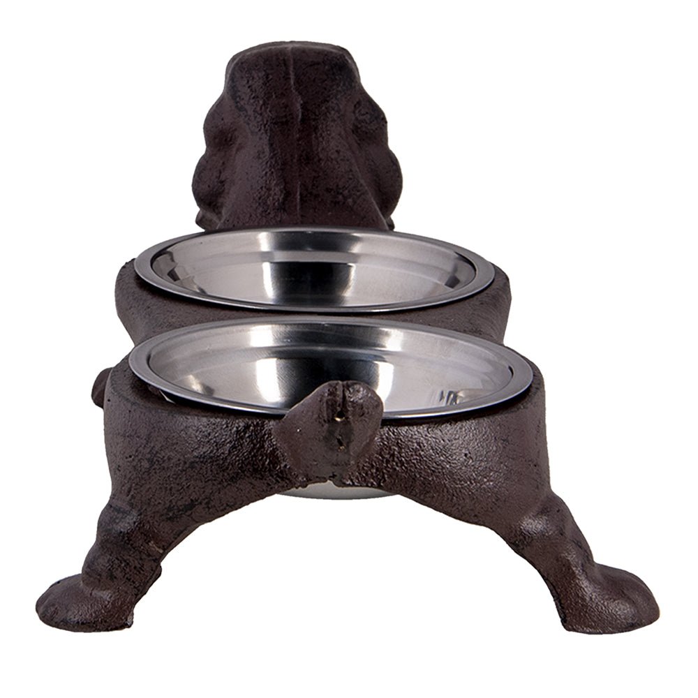 Dackel Futternapf aus Gusseisen - 2x350ml Hundenapf im Landhausstil {{ Shabby Chic und Landhaus Deko }} {{ www.Stein-Alt.de }}