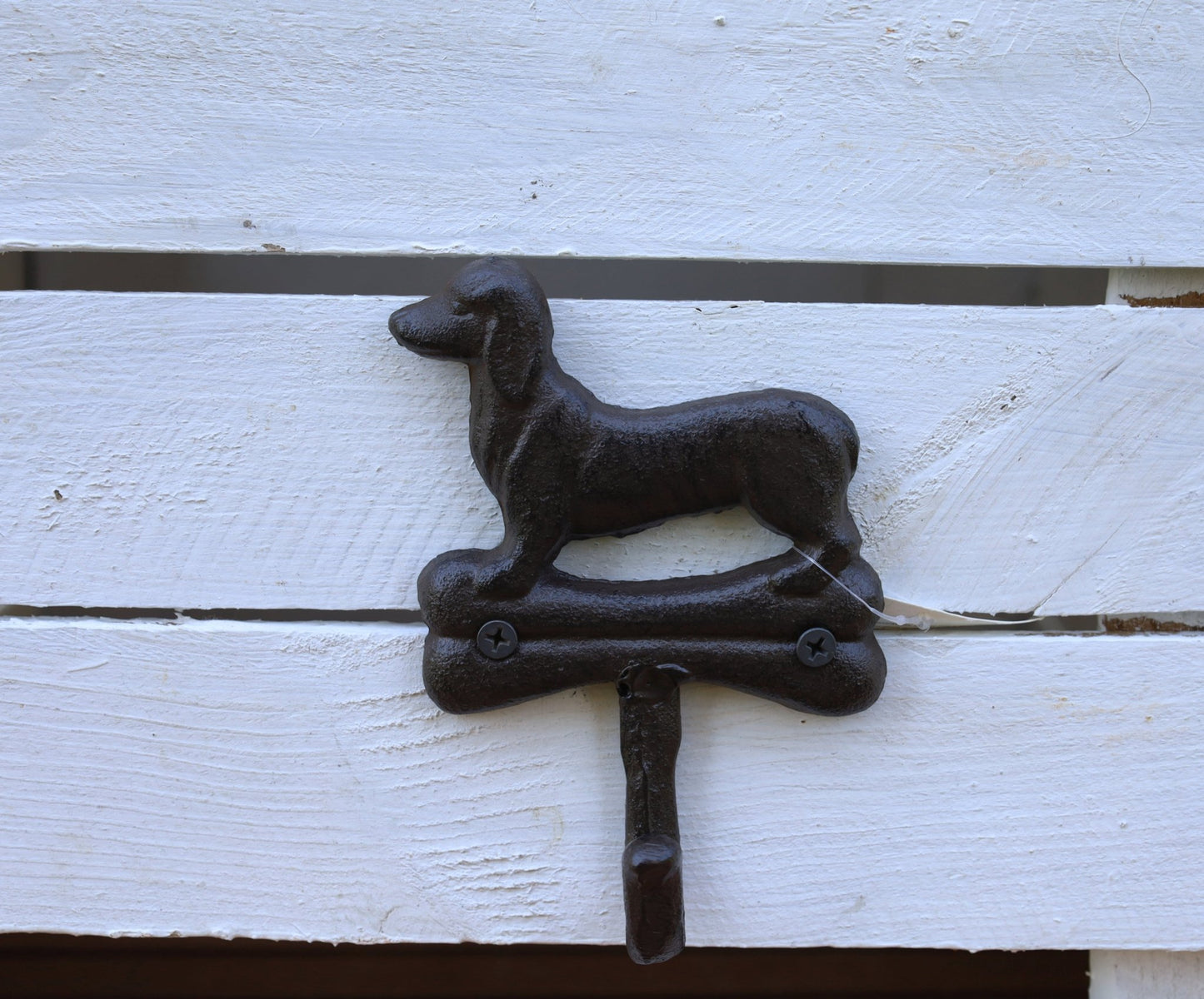 Dackel Wandhaken Gusseisen - Hundegarderobe Shabby Chic Landhausstil {{ Shabby Chic und Landhaus Deko }} {{ www.Stein-Alt.de }}