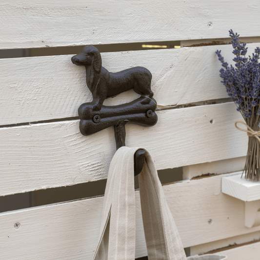 Dackel Wandhaken Gusseisen - Hundegarderobe Shabby Chic Landhausstil {{ Shabby Chic und Landhaus Deko }} {{ www.Stein-Alt.de }}