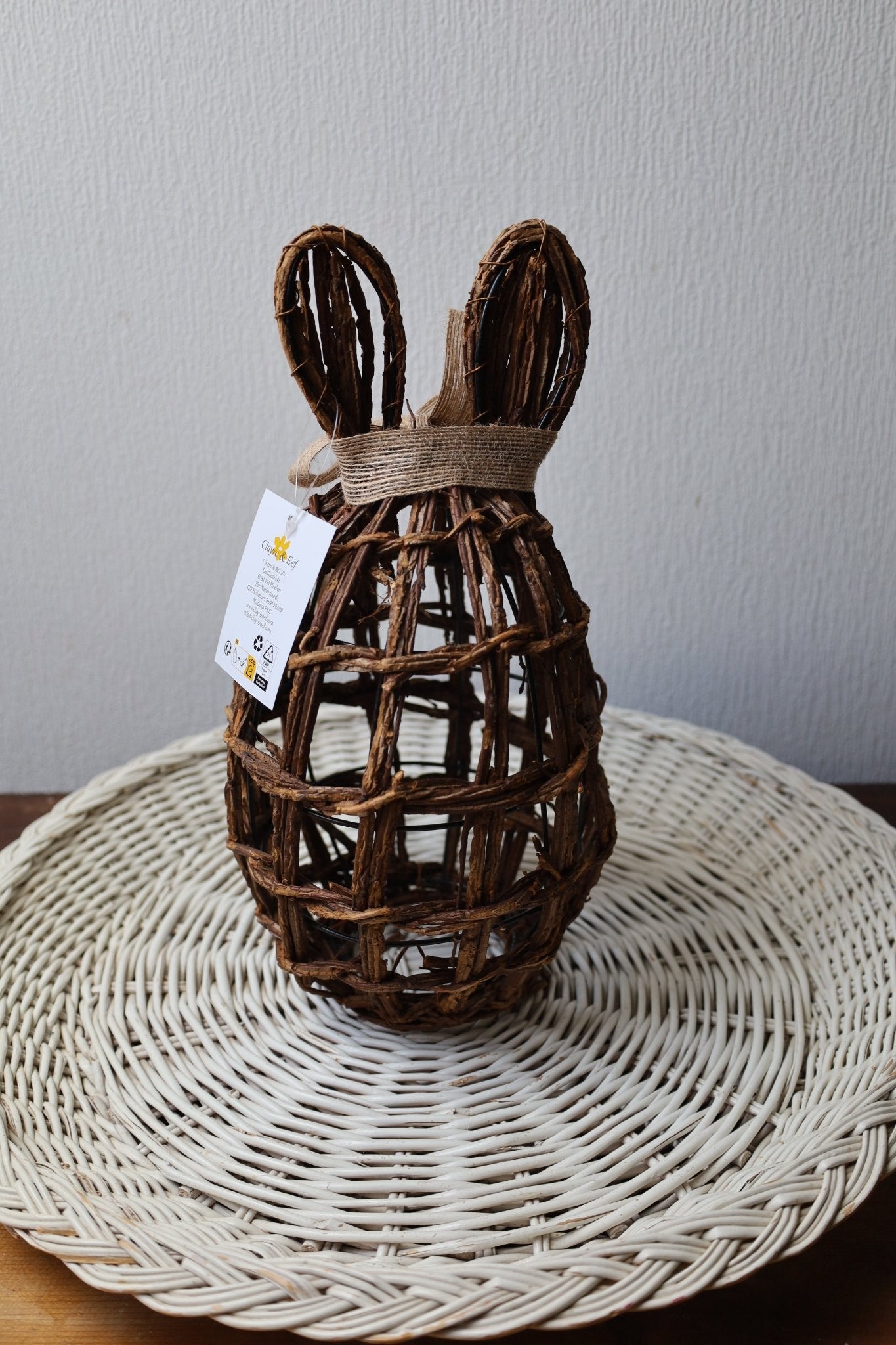Deko Hase Ostern Braun Rattan - Osterdeko Figur Frühling Landhaus {{ Shabby Chic und Landhaus Deko }} {{ www.Stein-Alt.de }}