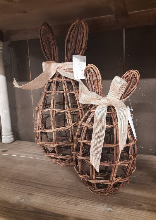 Deko Hase Ostern Braun Rattan - Osterdeko Figur Frühling Landhaus {{ Shabby Chic und Landhaus Deko }} {{ www.Stein-Alt.de }}