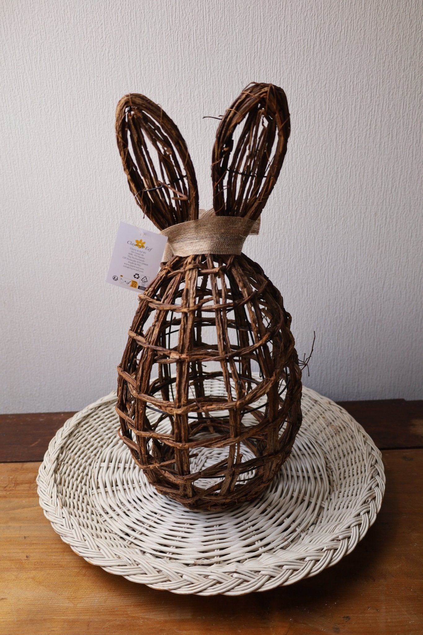 Deko Hase Ostern Braun Rattan - Osterdeko Figur Frühling Landhaus {{ Shabby Chic und Landhaus Deko }} {{ www.Stein-Alt.de }}