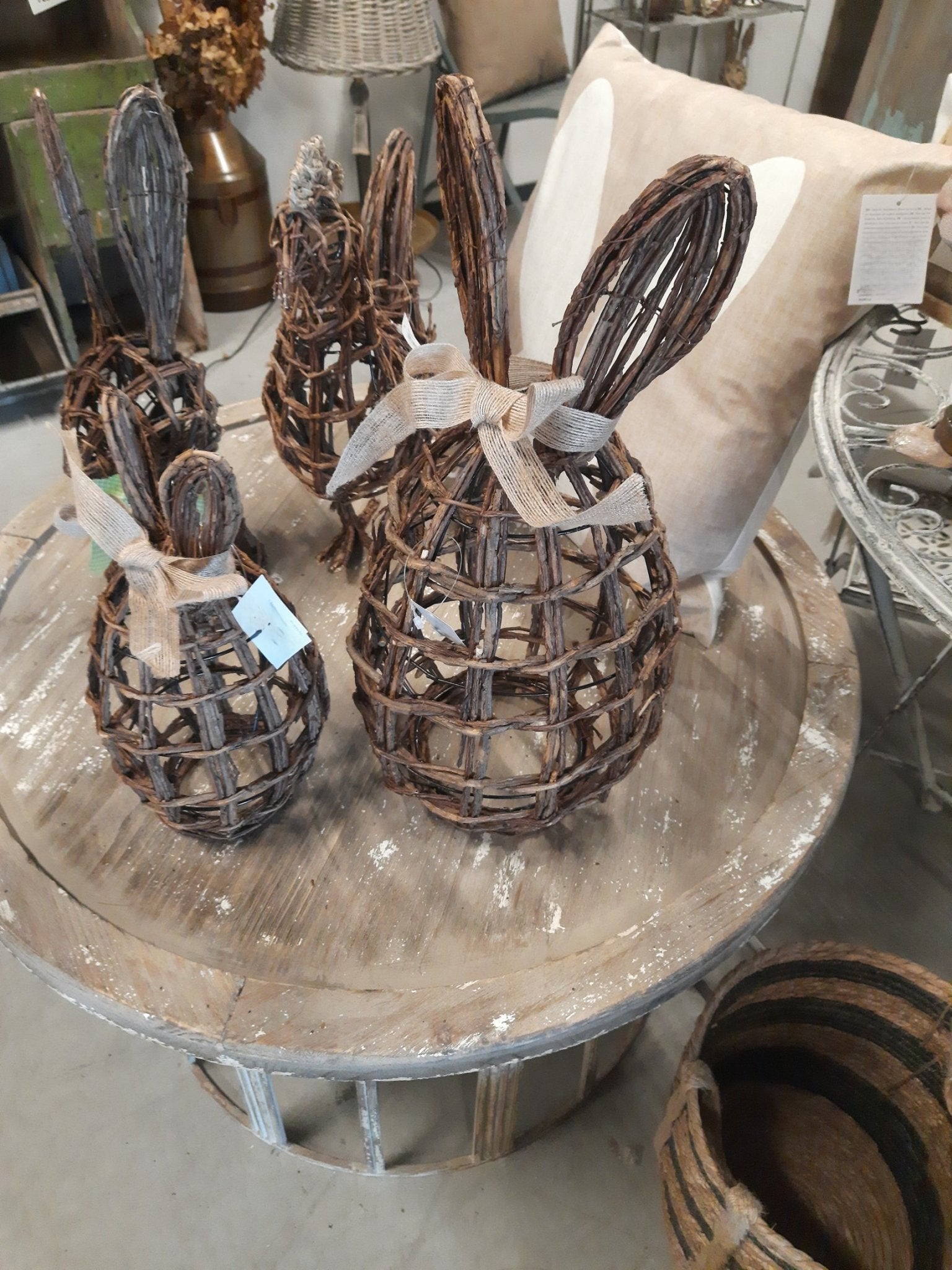 Deko Hase Ostern Braun Rattan - Osterdeko Figur Frühling Landhaus {{ Shabby Chic und Landhaus Deko }} {{ www.Stein-Alt.de }}