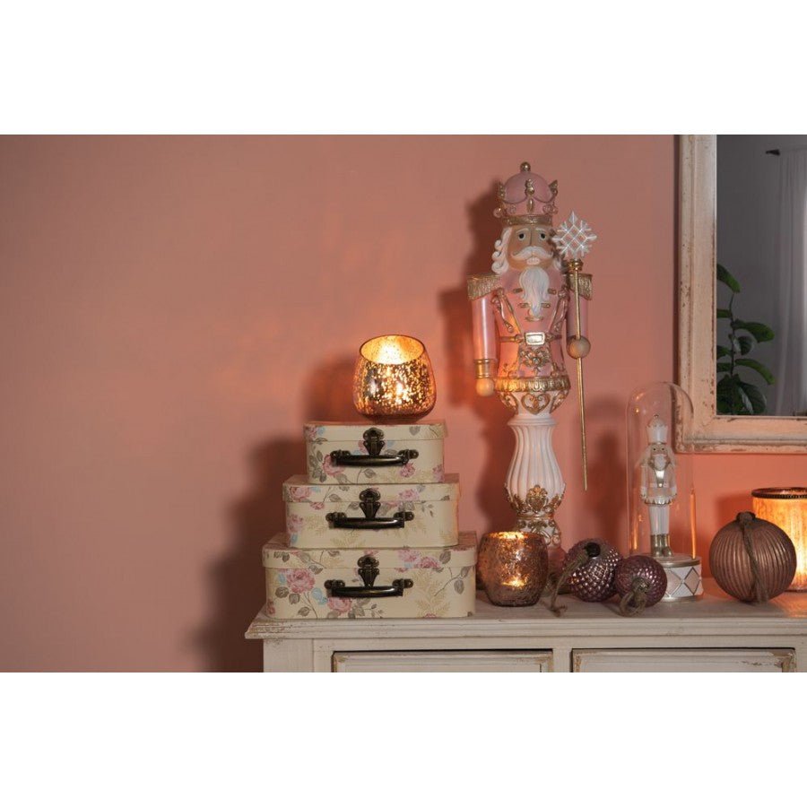 Deko Koffer Set 3-teilig Blumen Gelb Beige - Aufbewahrungsboxen Landhausstil {{ Shabby Chic und Landhaus Deko }} {{ www.Stein-Alt.de }}