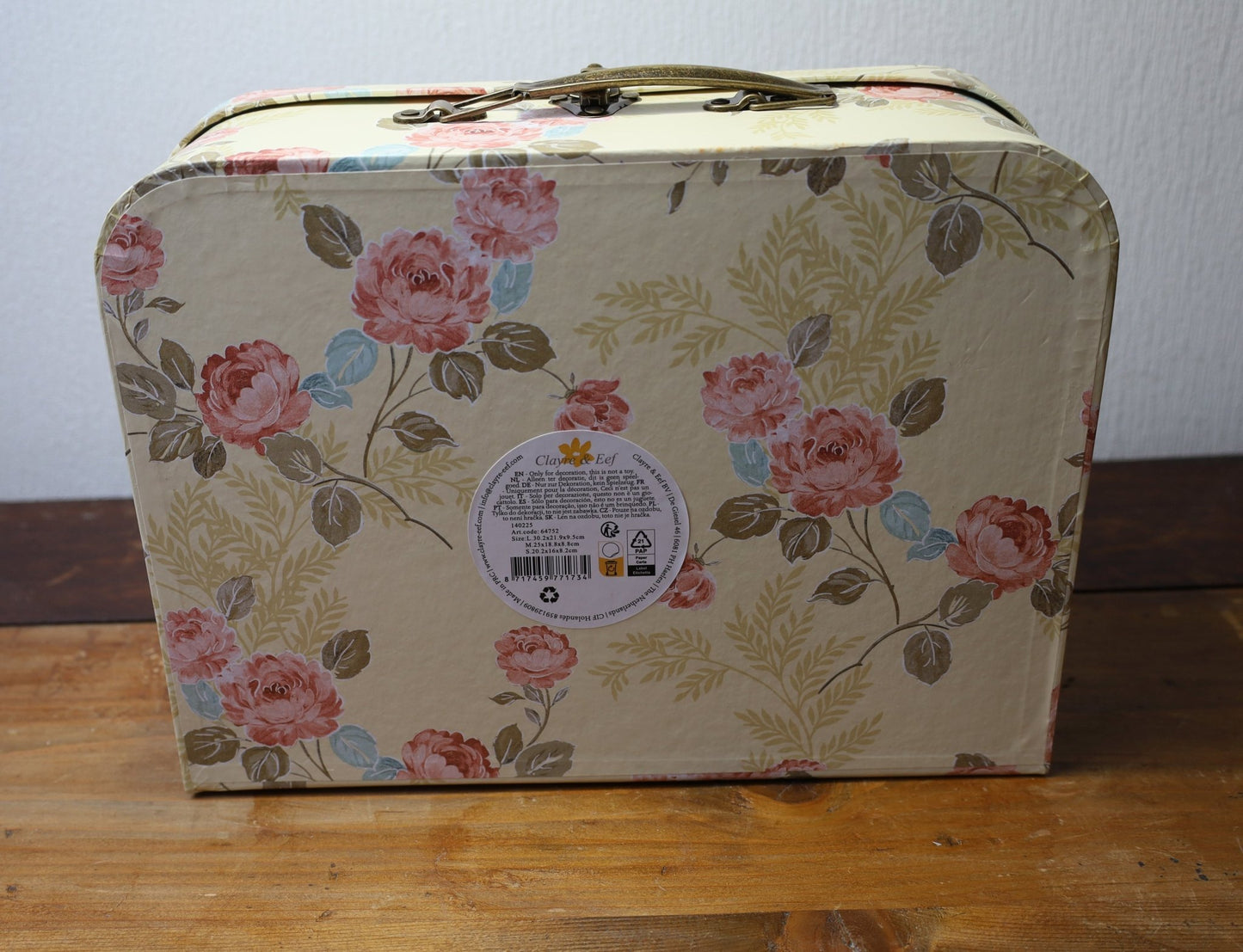 Deko Koffer Set 3-teilig Blumen Gelb Beige - Aufbewahrungsboxen Landhausstil {{ Shabby Chic und Landhaus Deko }} {{ www.Stein-Alt.de }}