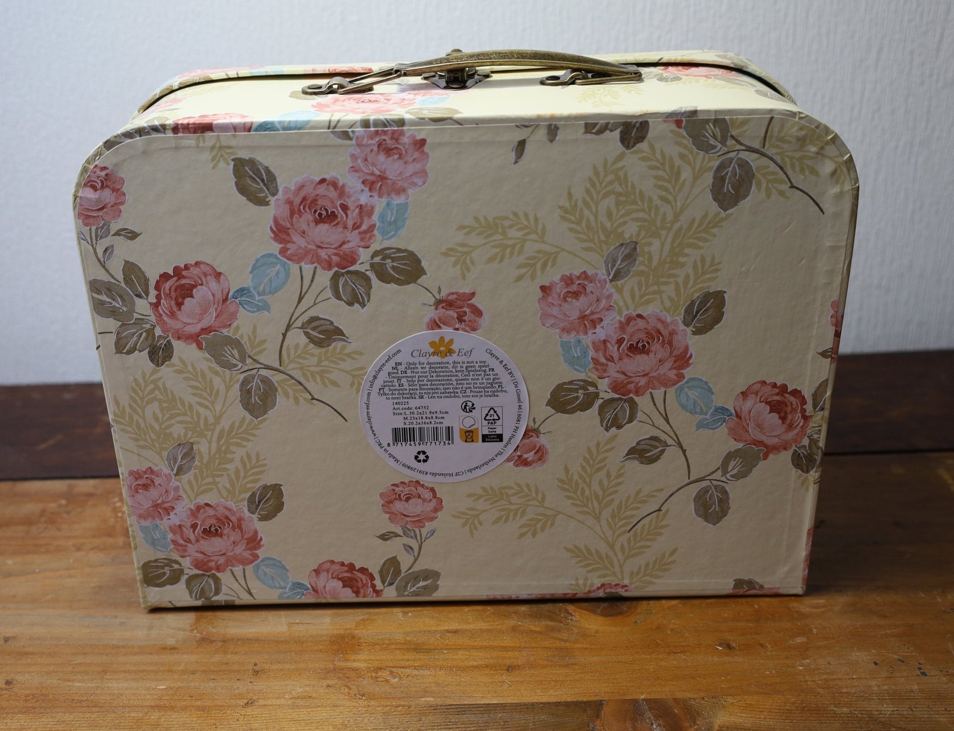 Deko Koffer Set 3-teilig Blumen Gelb Beige - Aufbewahrungsboxen Landhausstil {{ Shabby Chic und Landhaus Deko }} {{ www.Stein-Alt.de }}