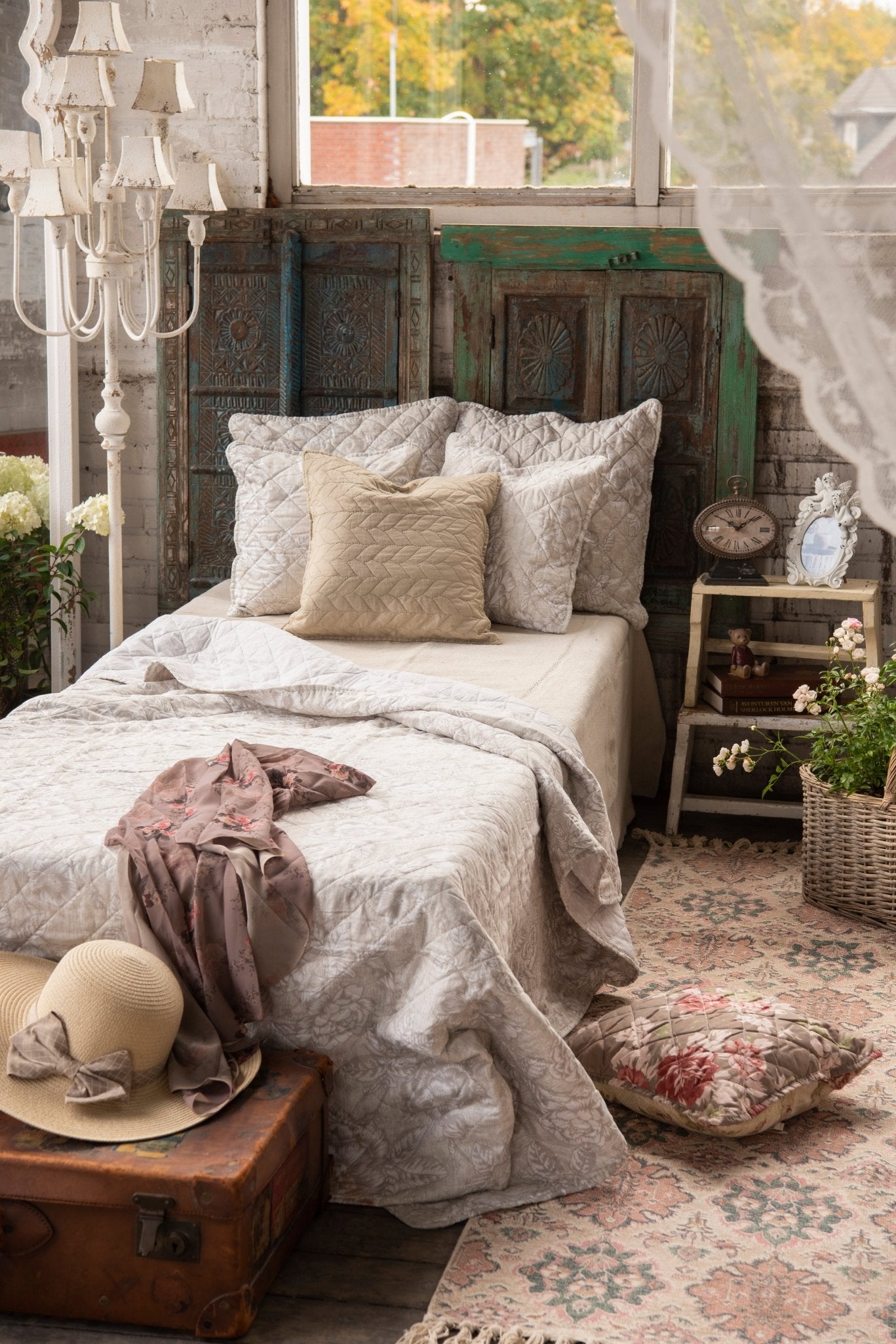 Deko Koffer Set 3-teilig Blumen Gelb Beige - Aufbewahrungsboxen Landhausstil {{ Shabby Chic und Landhaus Deko }} {{ www.Stein-Alt.de }}