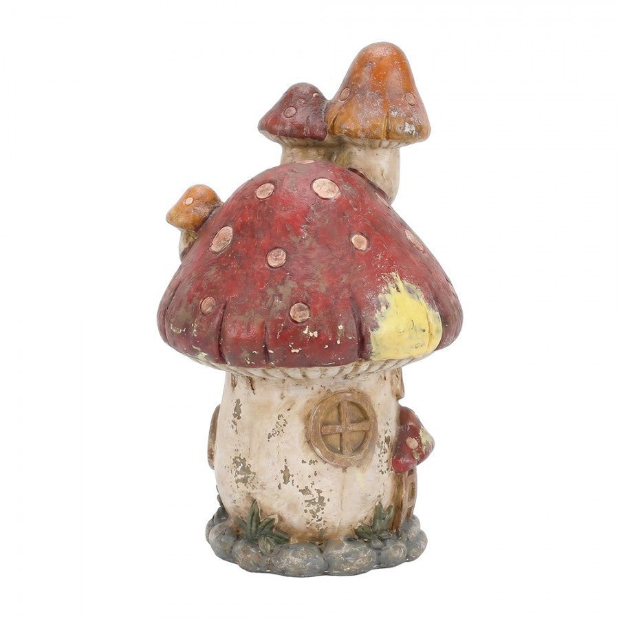Deko-Pilz Feenhaus Keramik Beige-Rot 30x27x50 cm {{ Shabby Chic und Landhaus Deko }} {{ www.Stein-Alt.de }}