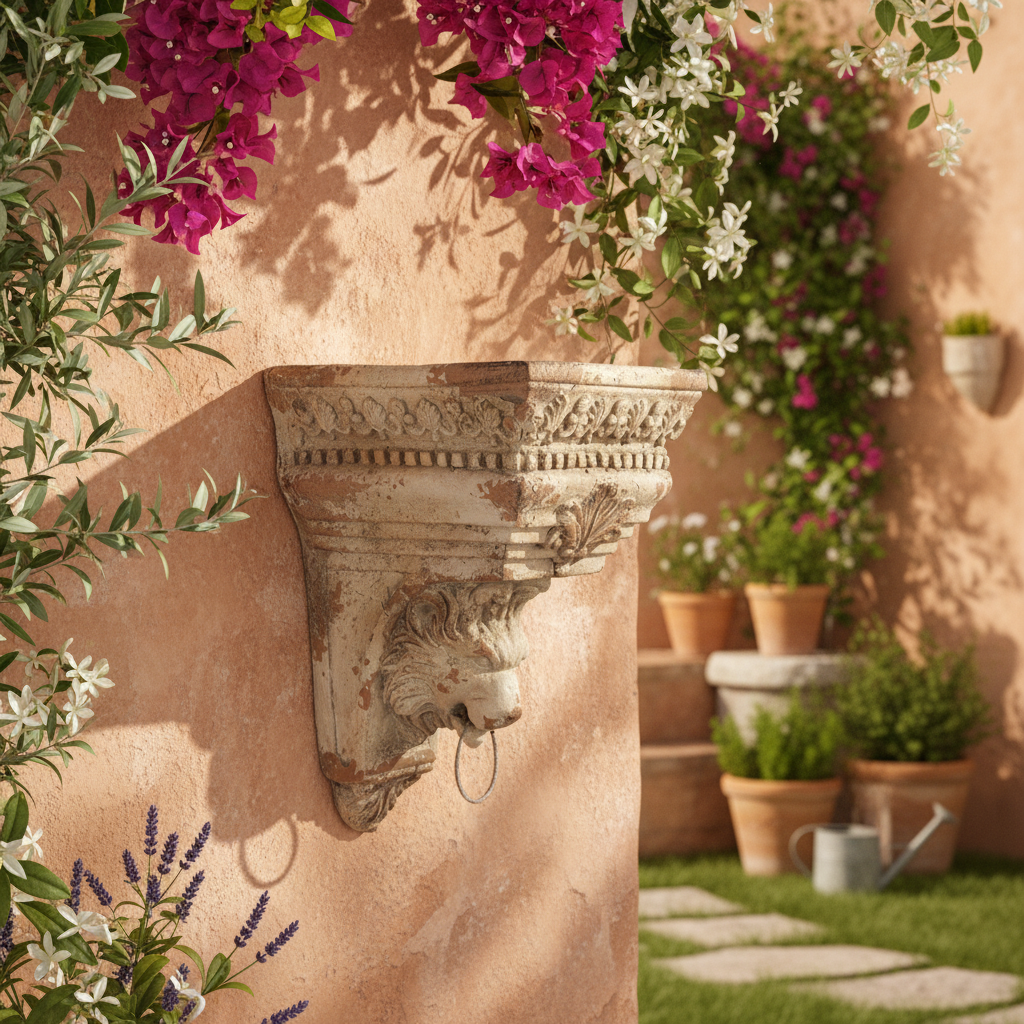 Shabby Chic Wandkonsole - Mediterrane Wanddeko im Landhausstil {{ Shabby Chic und Landhaus Deko }} {{ www.Stein-Alt.de The cosy Cottage }}