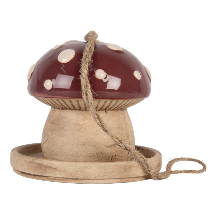 Vogelhäuschen / Schlafplatz für Vögel aus Keramik in Fliegenpilzform