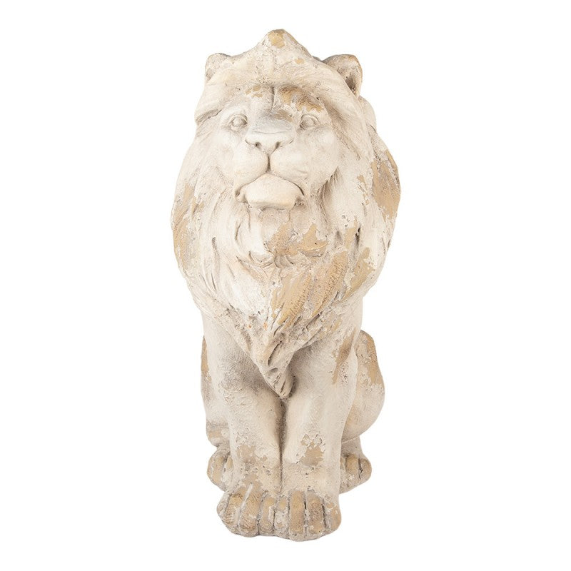 Gartendekoration Löwe Beige - Magnesiumoxyd Gartenstele