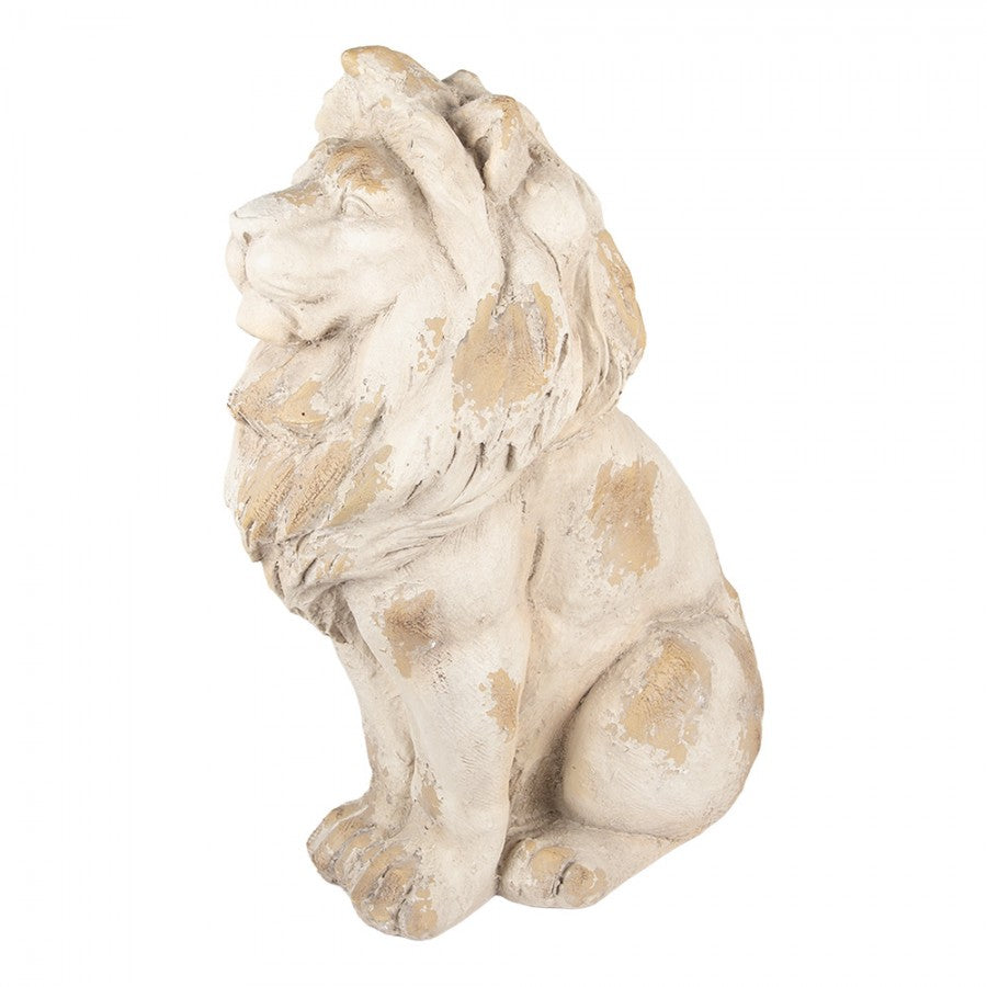 Gartendekoration Löwe Beige - Magnesiumoxyd Gartenstele