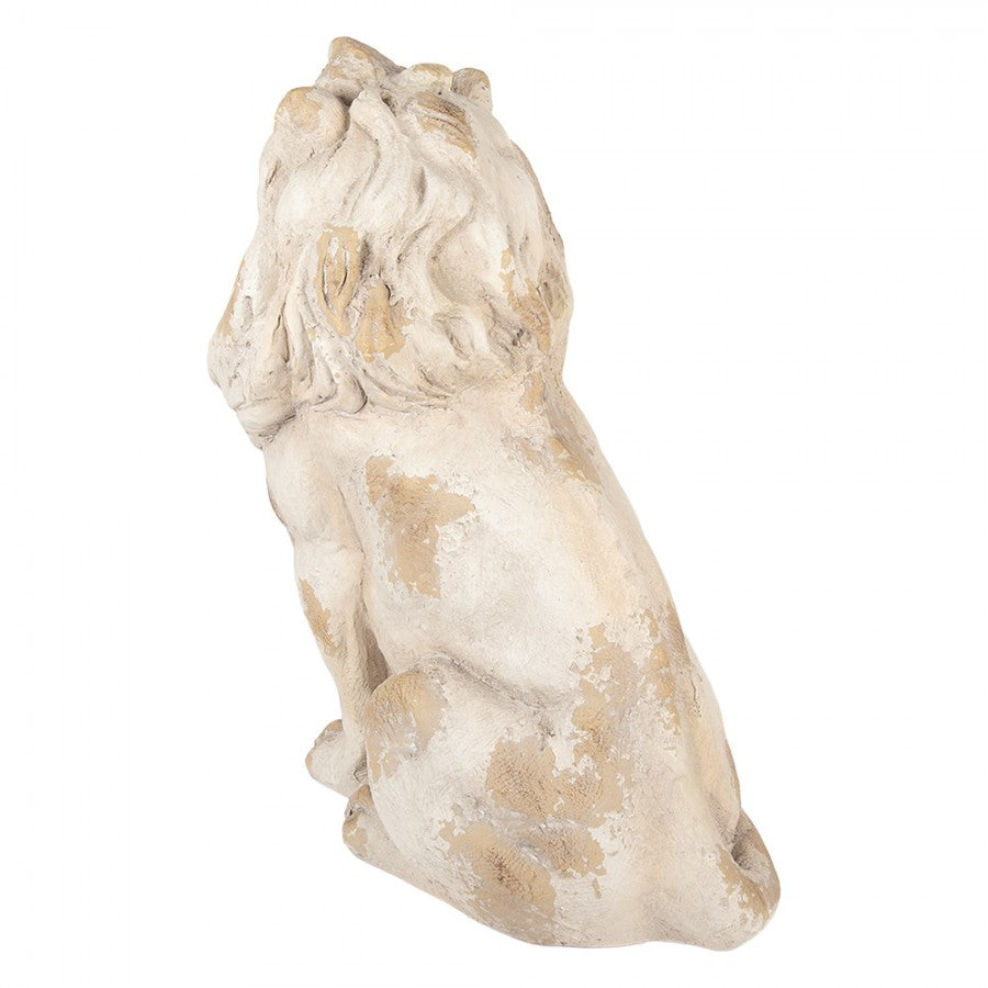Gartendekoration Löwe Beige - Magnesiumoxyd Gartenstele