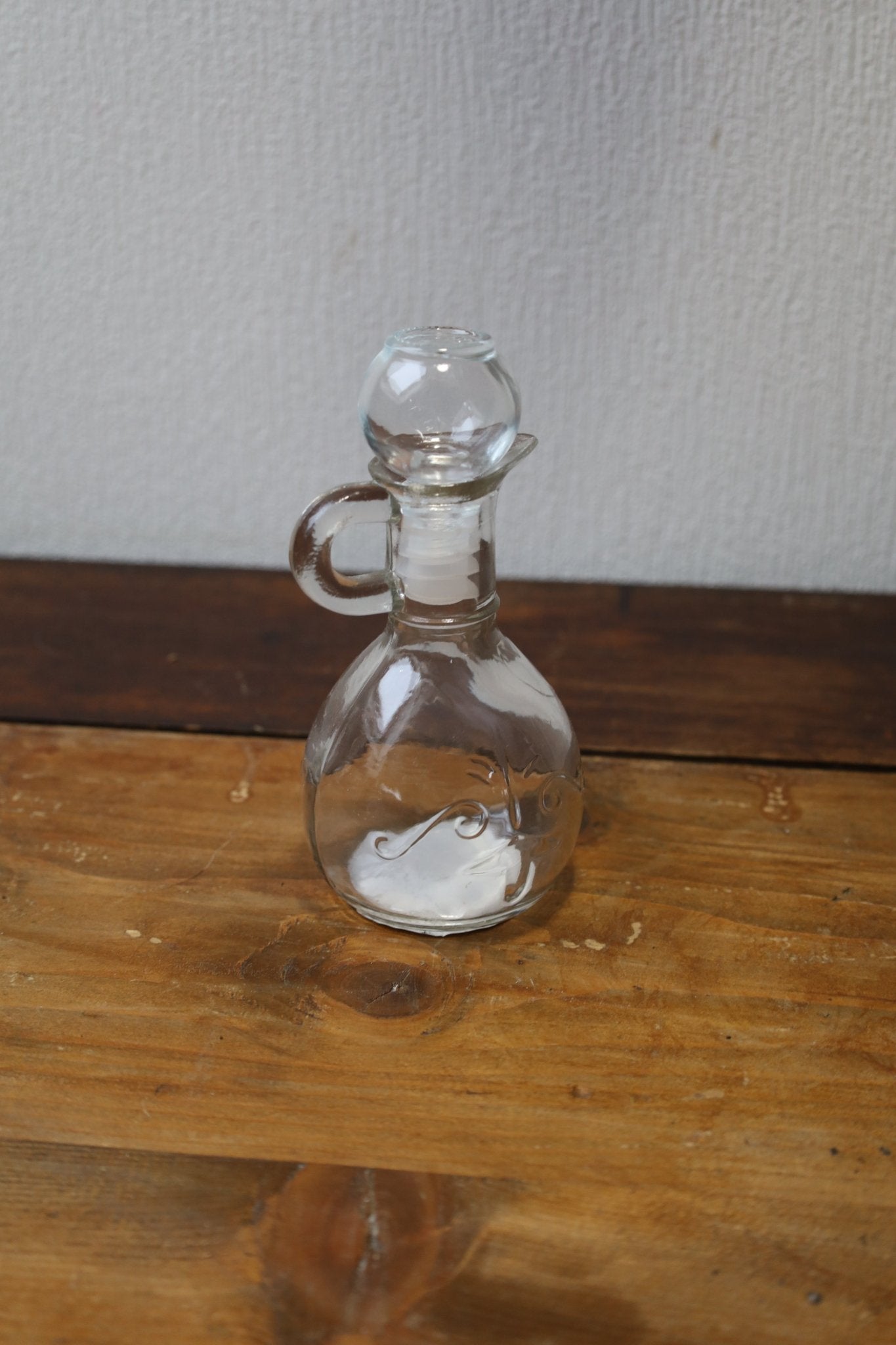 Glasflasche mit Stopfen & Ausguss – Vintage Deko, 175 ml & 400 ml {{ Shabby Chic und Landhaus Deko }} {{ www.Stein-Alt.de }}