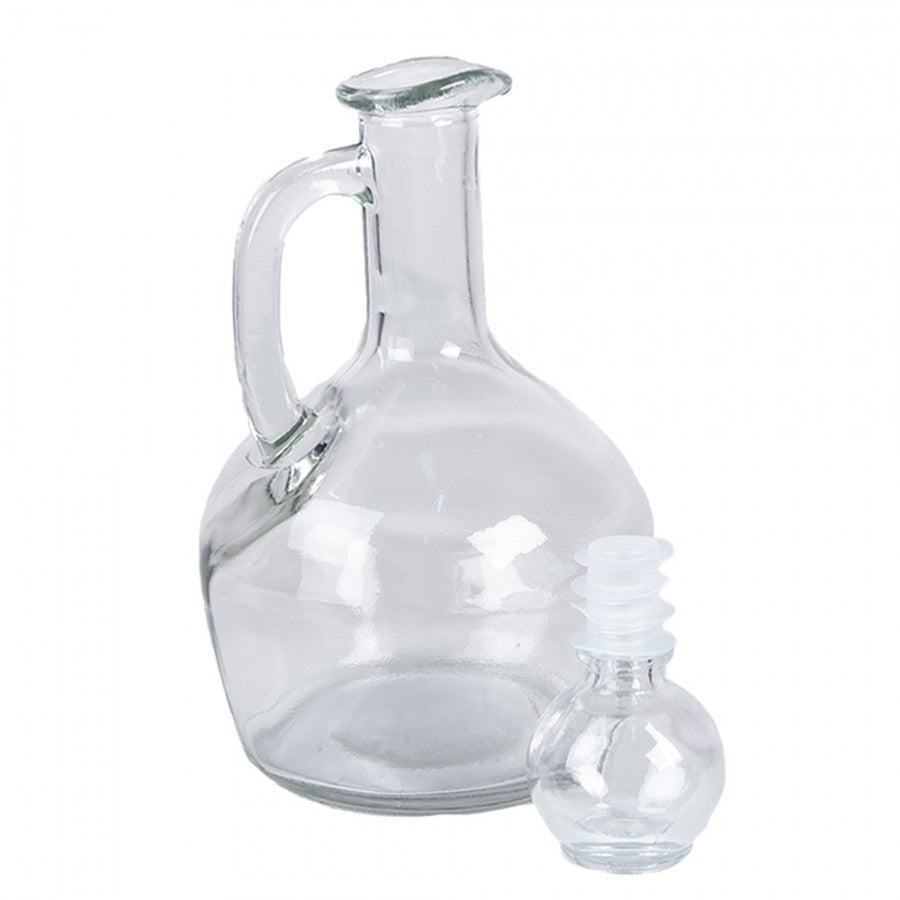 Glasflasche mit Stopfen & Ausguss – Vintage Deko, 175 ml & 400 ml {{ Shabby Chic und Landhaus Deko }} {{ www.Stein-Alt.de }}