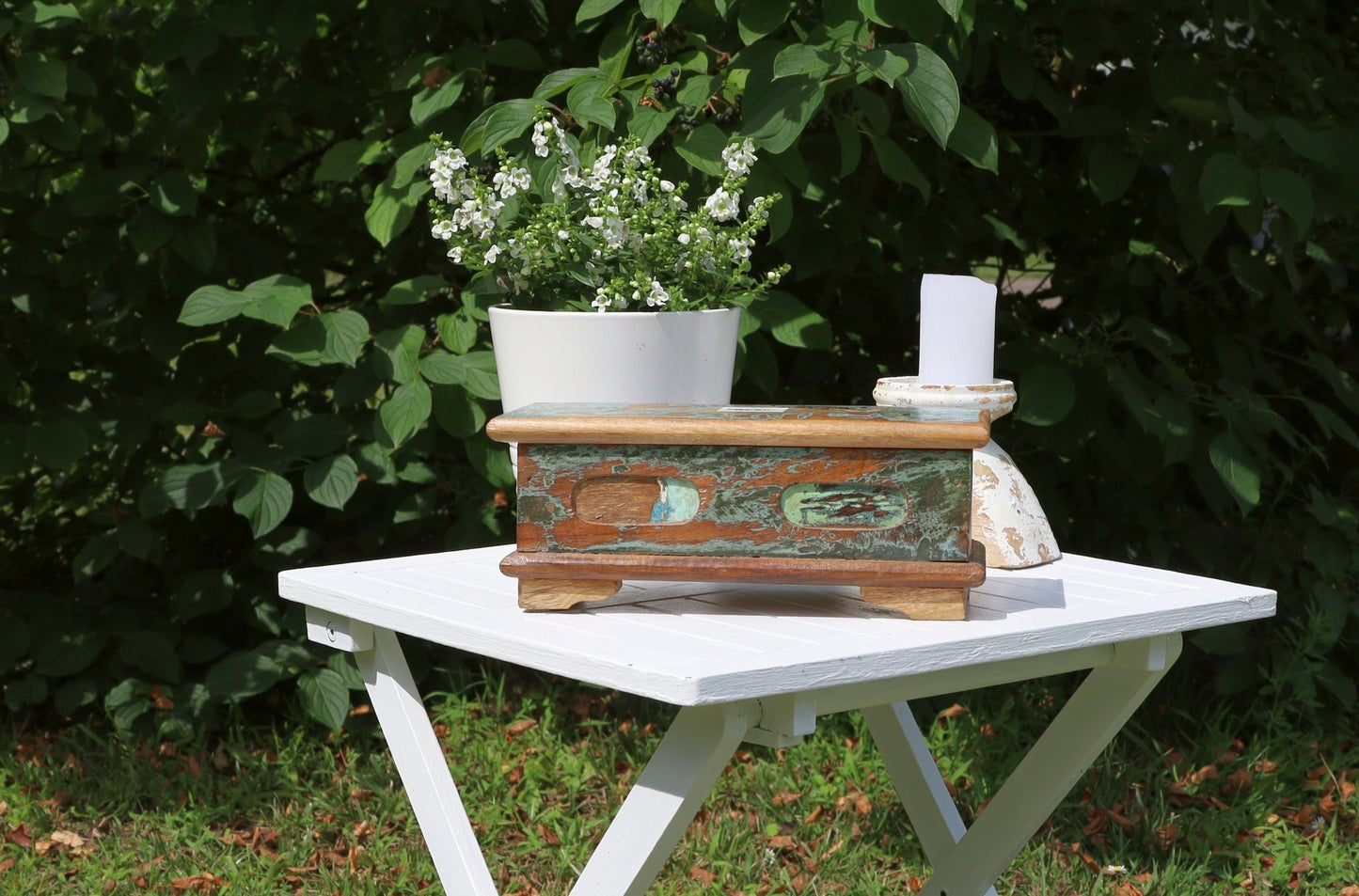 Dekorative Holzkiste Shabby Chic - Altholz Aufbewahrungsbox Vintage {{ Shabby Chic und Landhaus Deko }} {{ www.Stein-Alt.de }}