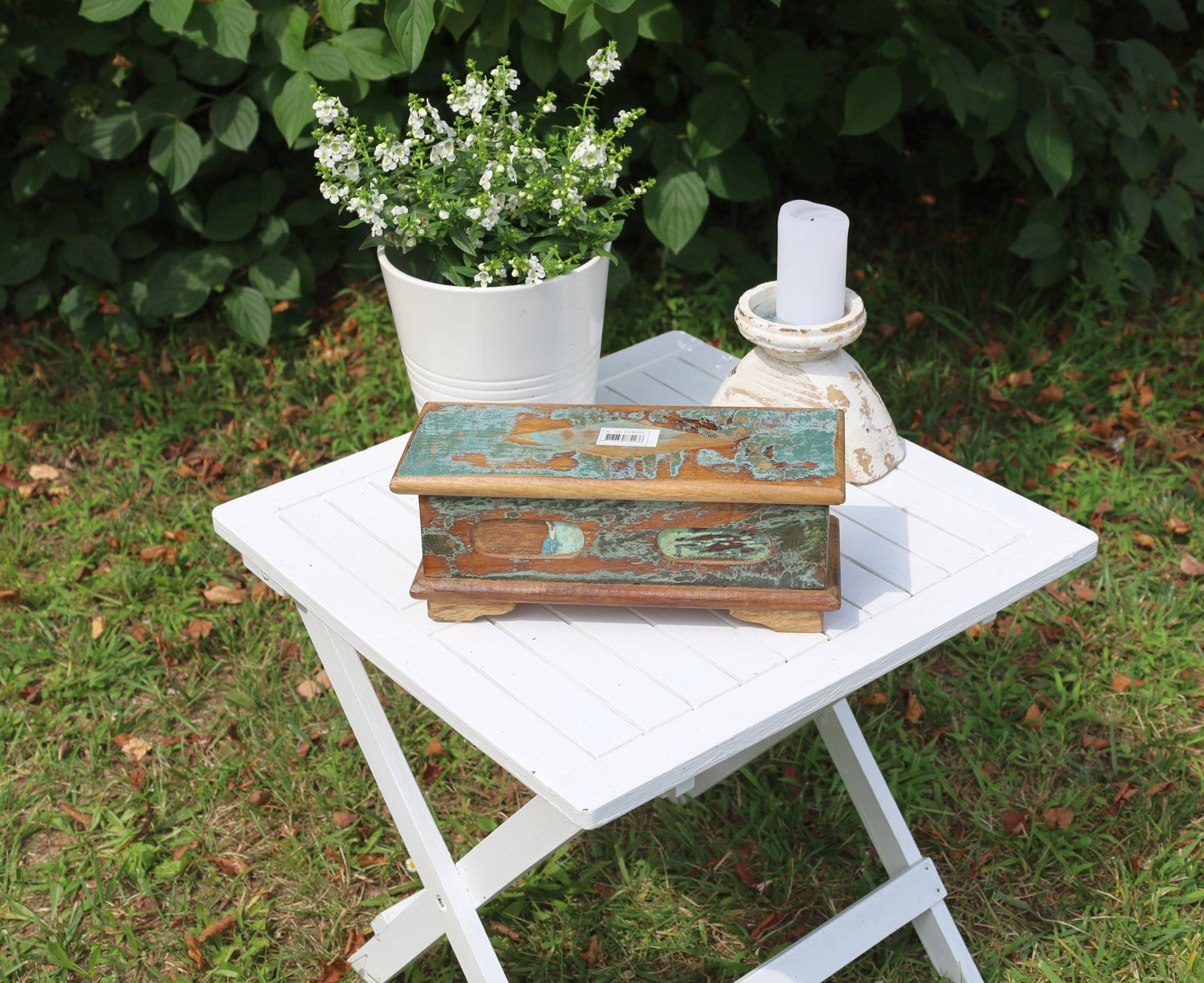 Dekorative Holzkiste Shabby Chic - Altholz Aufbewahrungsbox Vintage {{ Shabby Chic und Landhaus Deko }} {{ www.Stein-Alt.de }}