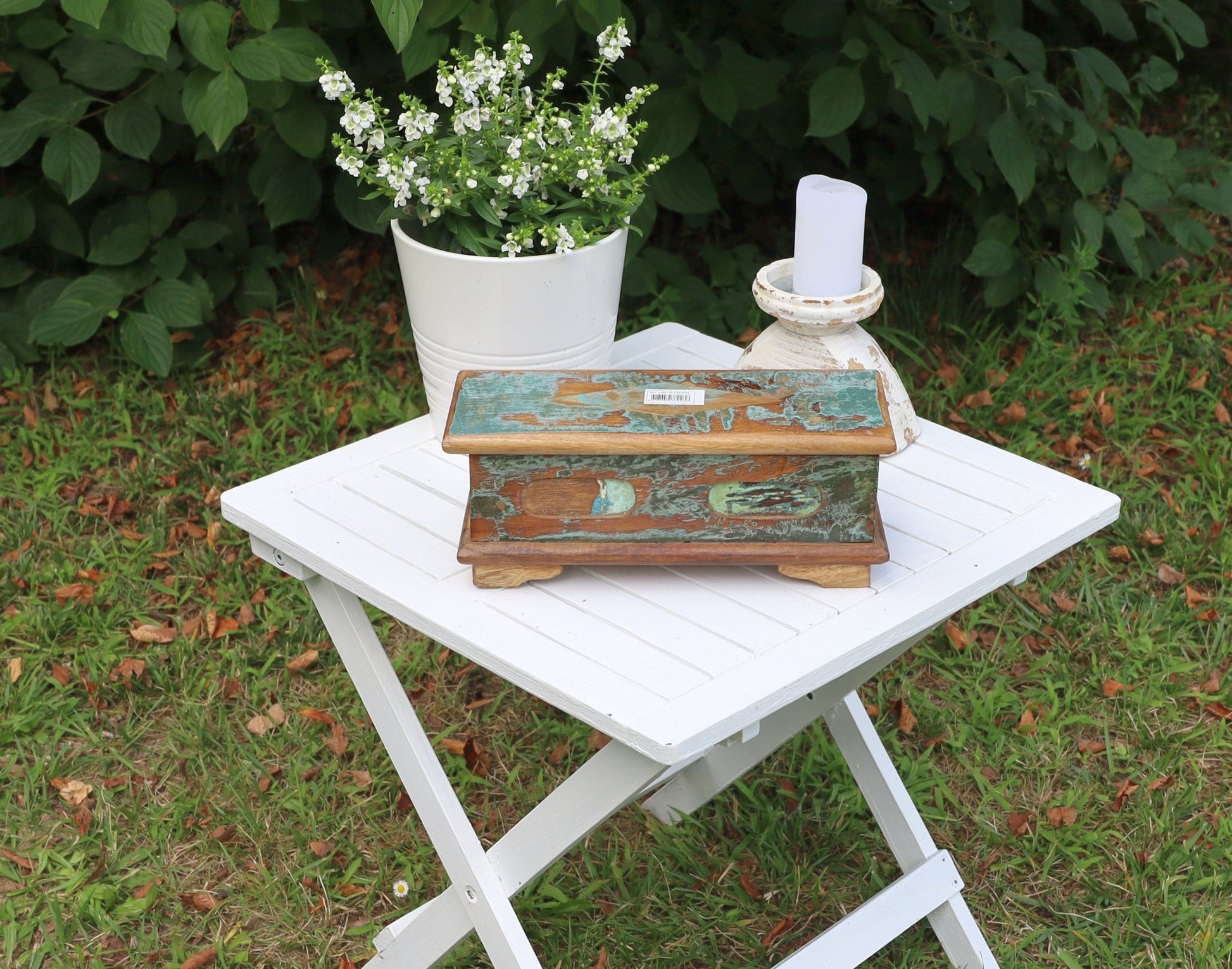 Dekorative Holzkiste Shabby Chic - Altholz Aufbewahrungsbox Vintage {{ Shabby Chic und Landhaus Deko }} {{ www.Stein-Alt.de }}