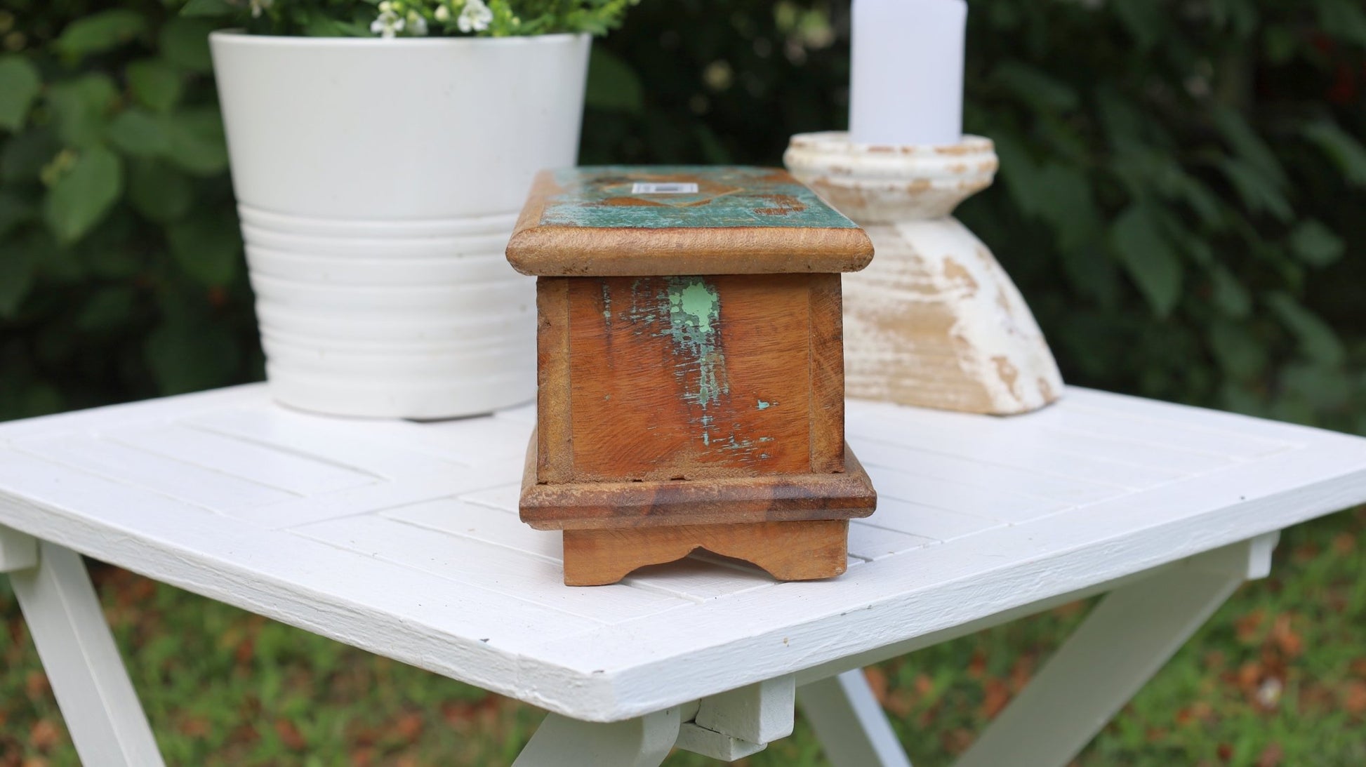 Dekorative Holzkiste Shabby Chic - Altholz Aufbewahrungsbox Vintage {{ Shabby Chic und Landhaus Deko }} {{ www.Stein-Alt.de }}