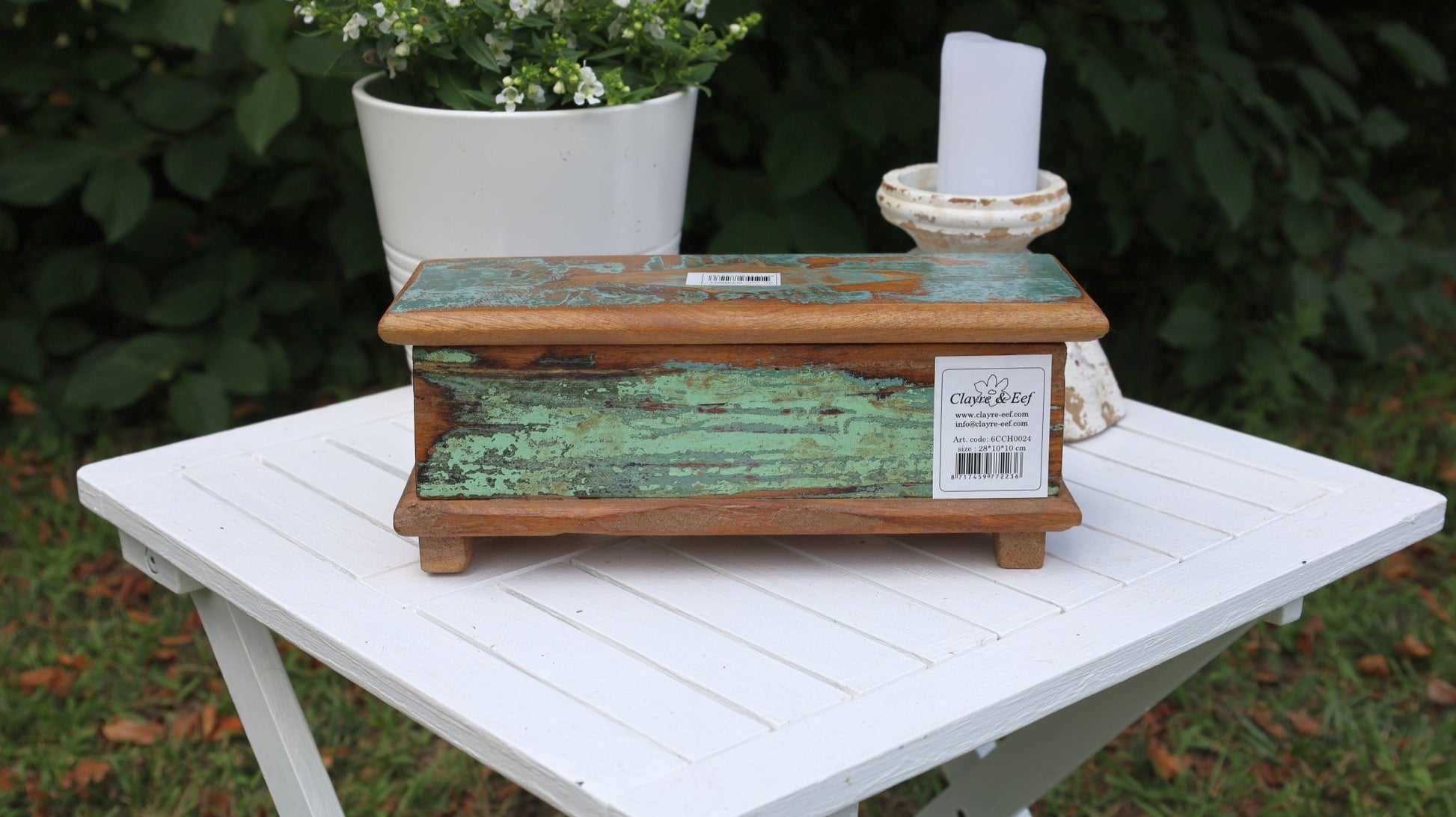 Dekorative Holzkiste Shabby Chic - Altholz Aufbewahrungsbox Vintage {{ Shabby Chic und Landhaus Deko }} {{ www.Stein-Alt.de }}