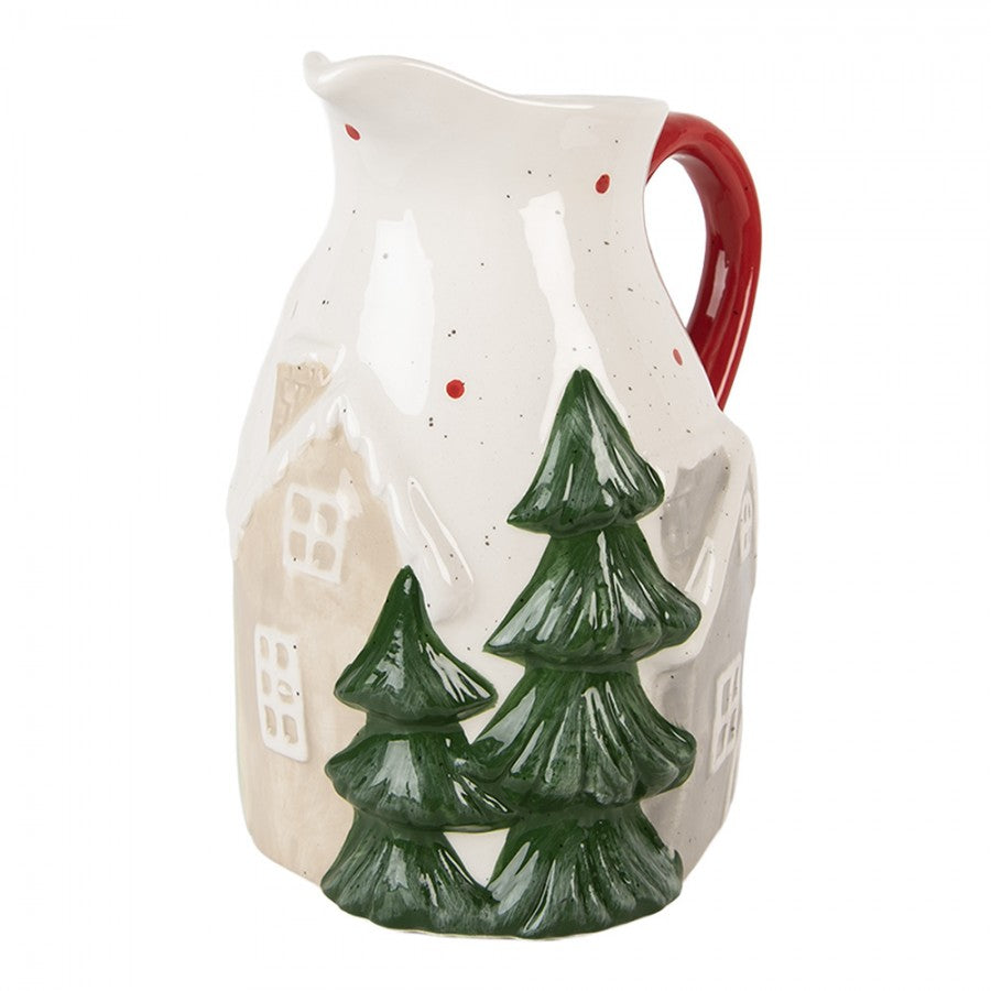 Keramik-Krug Winterlandschaft - Weihnachtsdeko Landhausstil Clayre & Eef