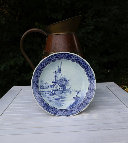 Zierteller Delfter Keramik Teller mit Windmühle - Original Delft Blau-Weiß Ø 30 cm Shabby Chic und Landhaus Deko bei www.Stein-Alt.de