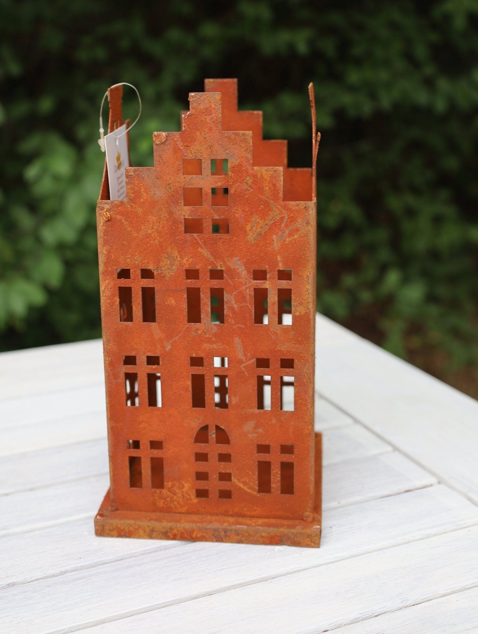 Edelrost-Häuschen 2er Set | Vintage Gartendeko Shabby Chic Landhaus {{ Shabby Chic und Landhaus Deko }} {{ www.Stein-Alt.de }}
