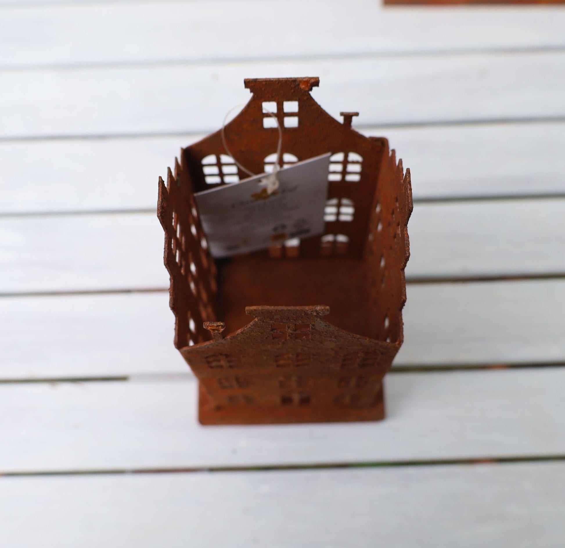 Edelrost-Häuschen 2er Set | Vintage Gartendeko Shabby Chic Landhaus {{ Shabby Chic und Landhaus Deko }} {{ www.Stein-Alt.de }}