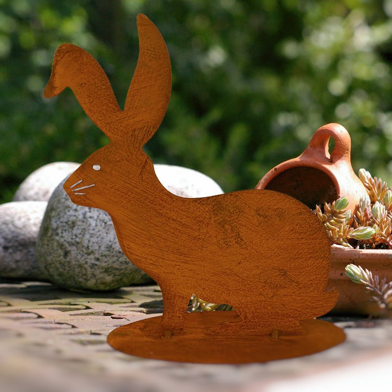 Edelrost Hase - Osterdeko für Garten & Haus | Rostikal {{ Shabby Chic und Landhaus Deko }} {{ www.Stein-Alt.de }}