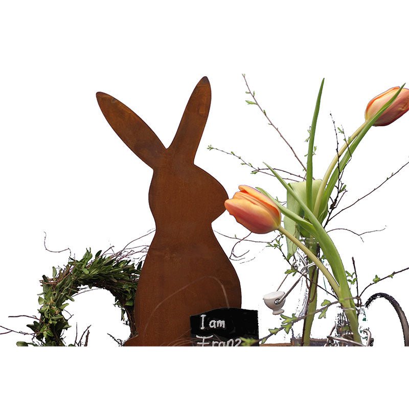 Edelrost Hase Rostikal - Osterdeko & Frühlingsdeko für Garten & Balkon {{ Shabby Chic und Landhaus Deko }} {{ www.Stein-Alt.de }}