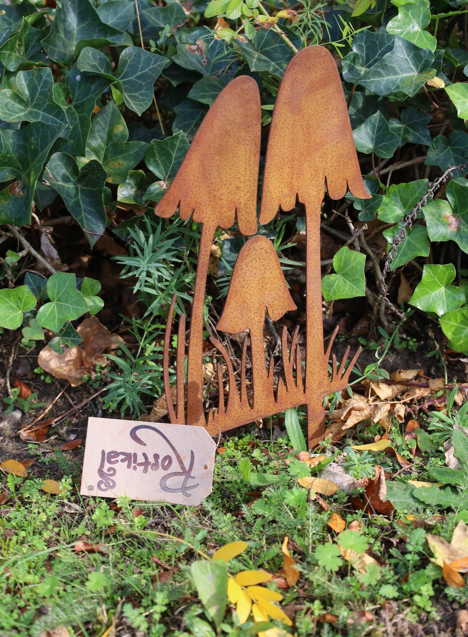 Edelrost Pilze – Herbstdekoration für Garten und Balkon {{ Shabby Chic und Landhaus Deko }} {{ www.Stein-Alt.de }}