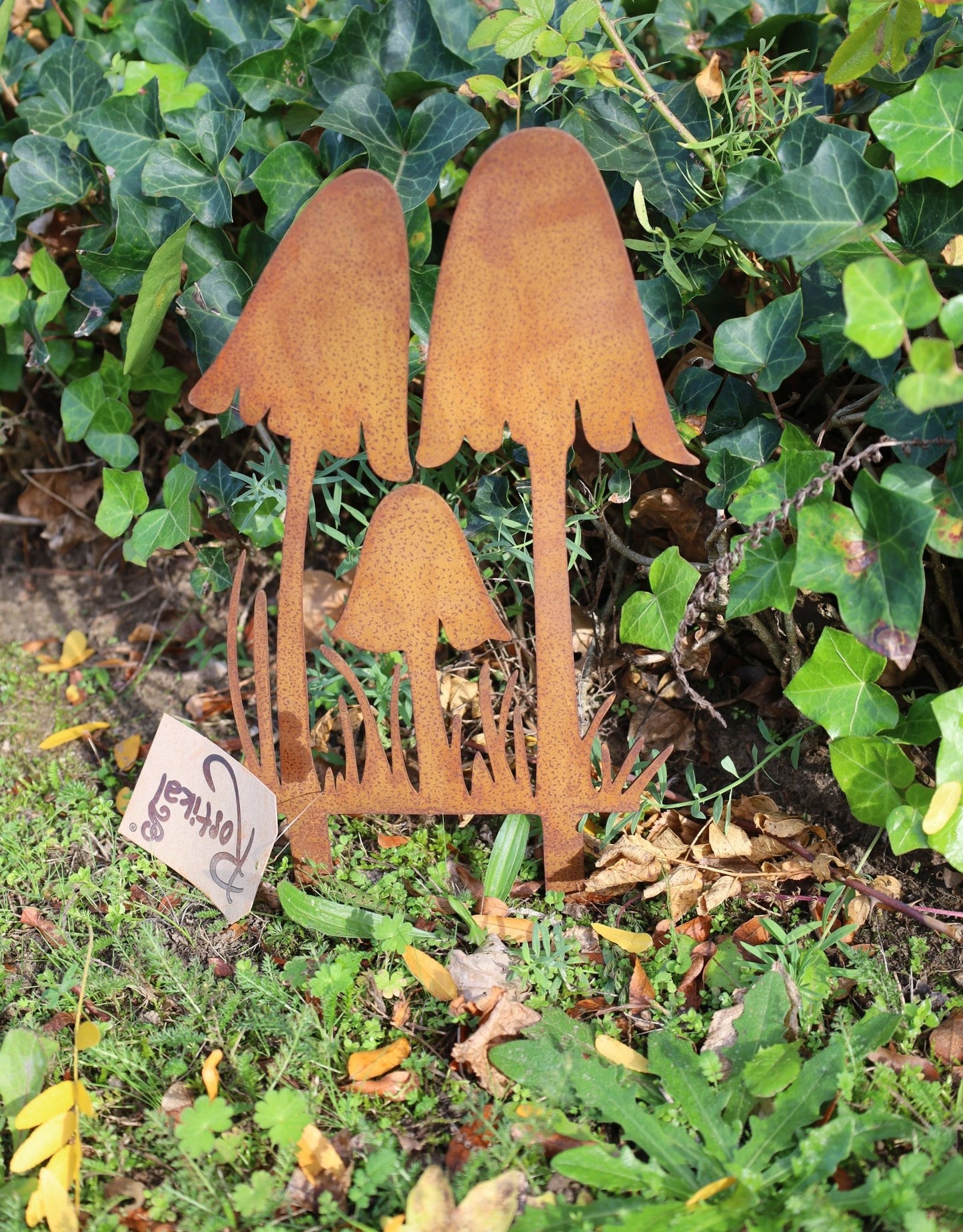 Edelrost Pilze – Herbstdekoration für Garten und Balkon {{ Shabby Chic und Landhaus Deko }} {{ www.Stein-Alt.de }}