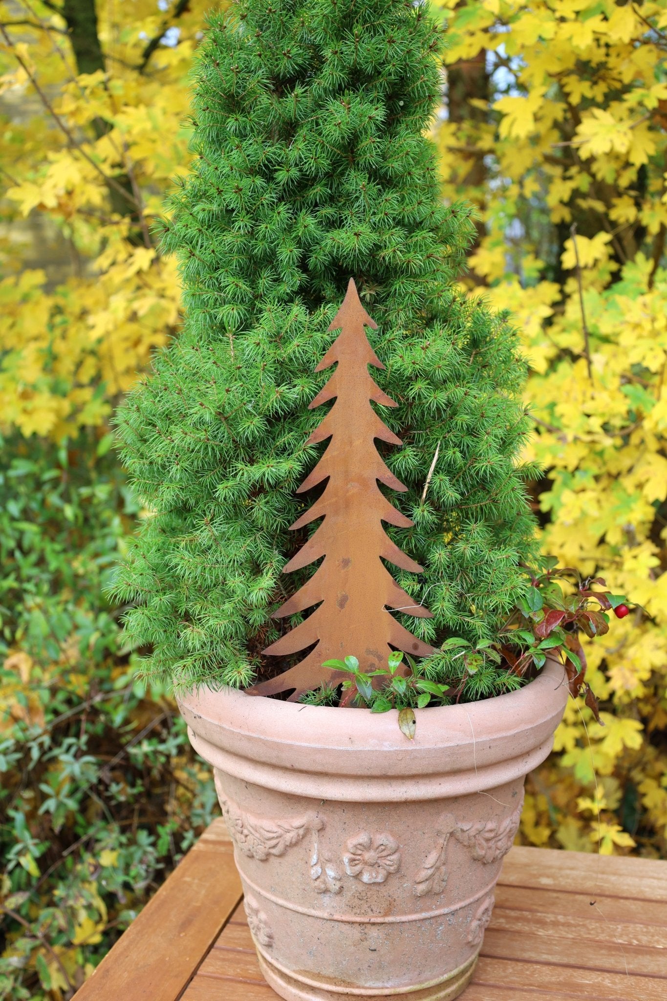 Edelrost Tannenbaum | Wetterfeste Winterdeko für Garten & Balkon – 3 Größen {{ Shabby Chic und Landhaus Deko }} {{ www.Stein-Alt.de }}