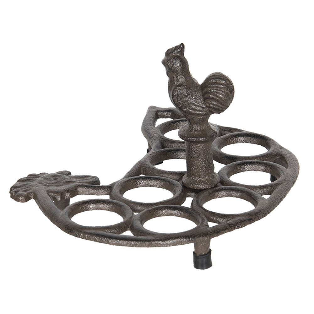 Eierhalter Hahn aus Gusseisen - Dekorativer Eierständer im Landhausstil {{ Shabby Chic und Landhaus Deko }} {{ www.Stein-Alt.de }}