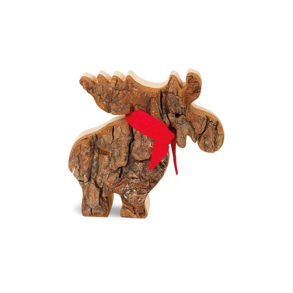Elch & Rentier Dekofigur aus Rindenholz – Weihnachtsdeko Landhausstil Klein {{ Shabby Chic und Landhaus Deko }} {{ www.Stein-Alt.de }}