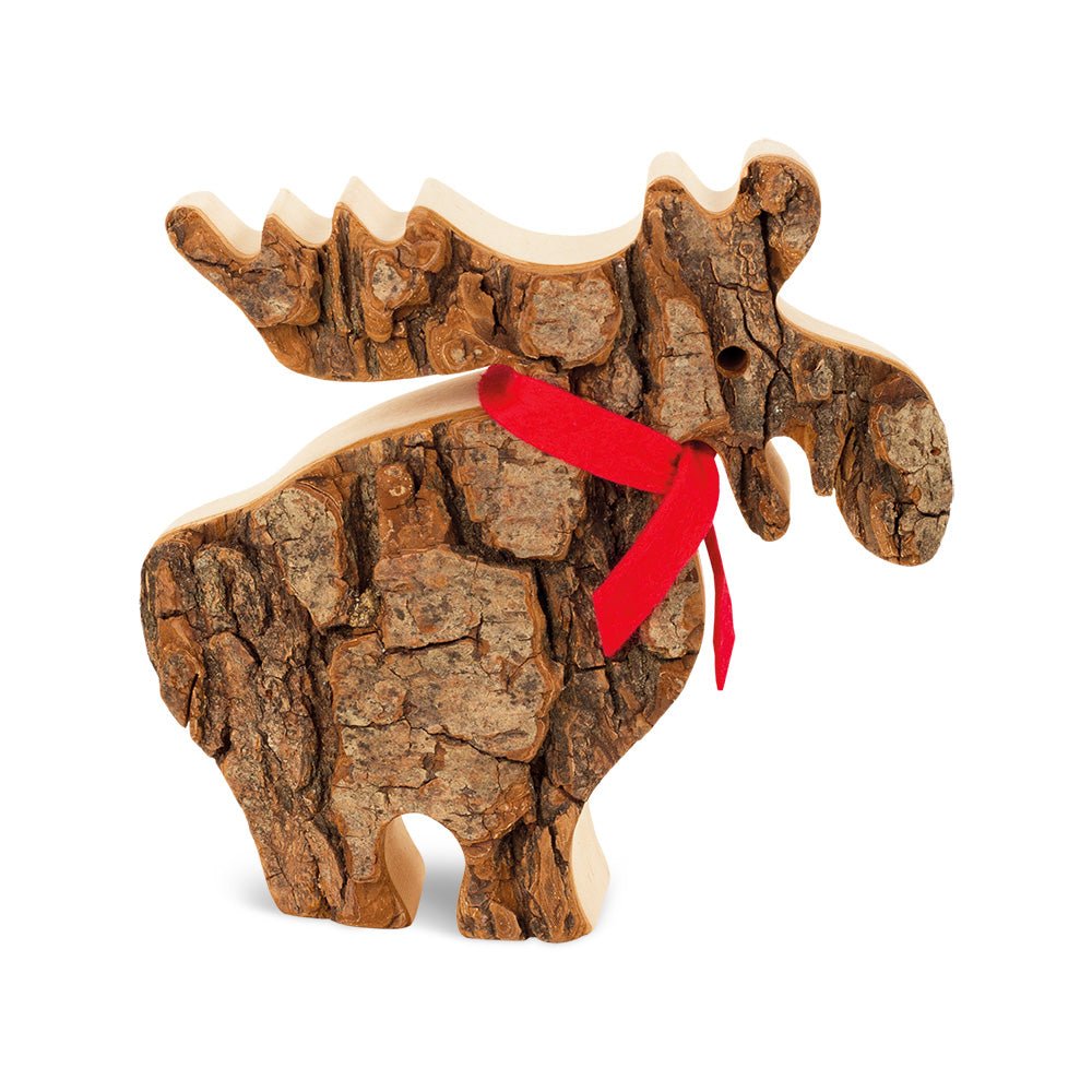 Elch & Rentier Dekofigur aus Rindenholz – Weihnachtsdeko Landhausstil {{ Shabby Chic und Landhaus Deko }} {{ www.Stein-Alt.de }}