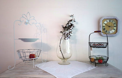 Tellerständer Etagere Weiß Metall Landhausstil - Tellerständer & Obstablage Shabby Chic und Landhaus Deko bei www.Stein-Alt.de