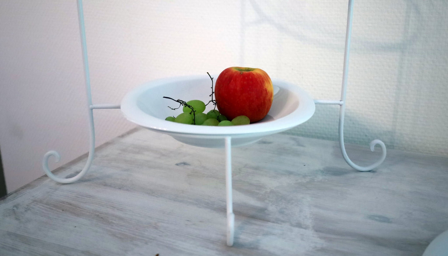 Etagere Weiß Metall Landhausstil - Tellerständer & Obstablage {{ Shabby Chic und Landhaus Deko }} {{ www.Stein-Alt.de }}
