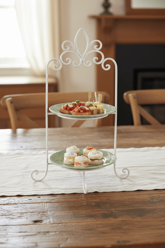 Etagere Weiß Metall Landhausstil - Tellerständer & Obstablage {{ Shabby Chic und Landhaus Deko }} {{ www.Stein-Alt.de }}