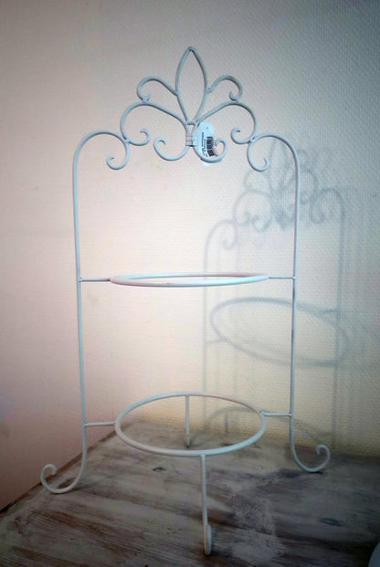 Tellerständer Etagere Weiß Metall Landhausstil - Tellerständer & Obstablage Shabby Chic und Landhaus Deko bei www.Stein-Alt.de