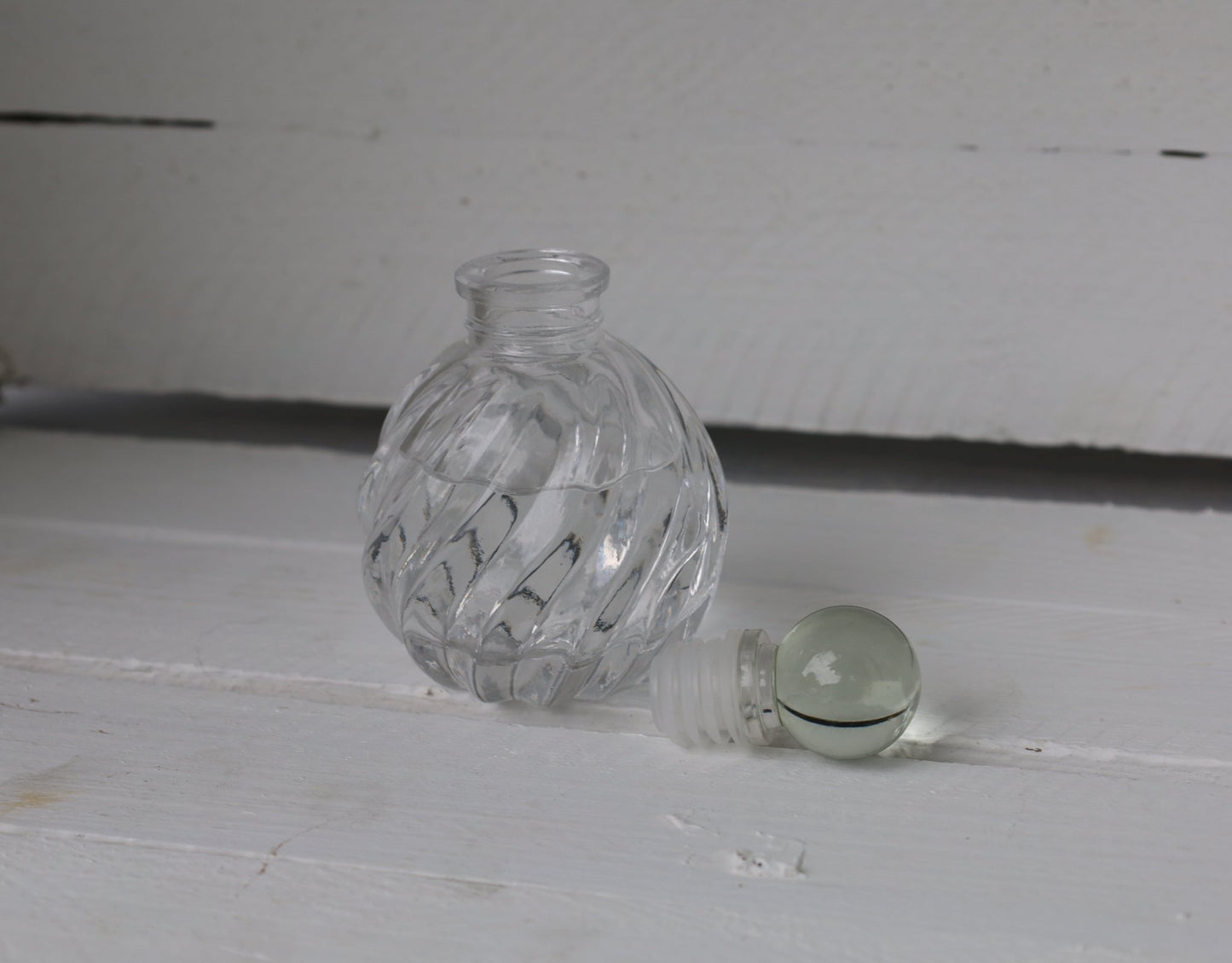 Fläschchen, kleine Flasche aus Glas mit Stopfen, verschiedene Formen {{ Shabby Chic und Landhaus Deko }} {{ www.Stein-Alt.de }}