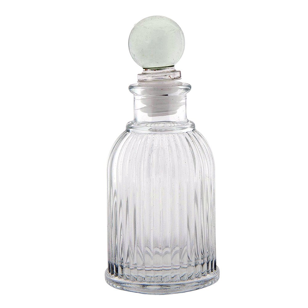 Fläschchen, kleine Flasche aus Glas mit Stopfen, verschiedene Formen Zylinder {{ Shabby Chic und Landhaus Deko }} {{ www.Stein-Alt.de }}