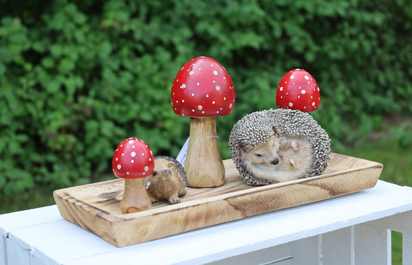 Fliegenpilz Deko aus Holz – Herbstliche Dekoration Rot-Weiß {{ Shabby Chic und Landhaus Deko }} {{ www.Stein-Alt.de }}