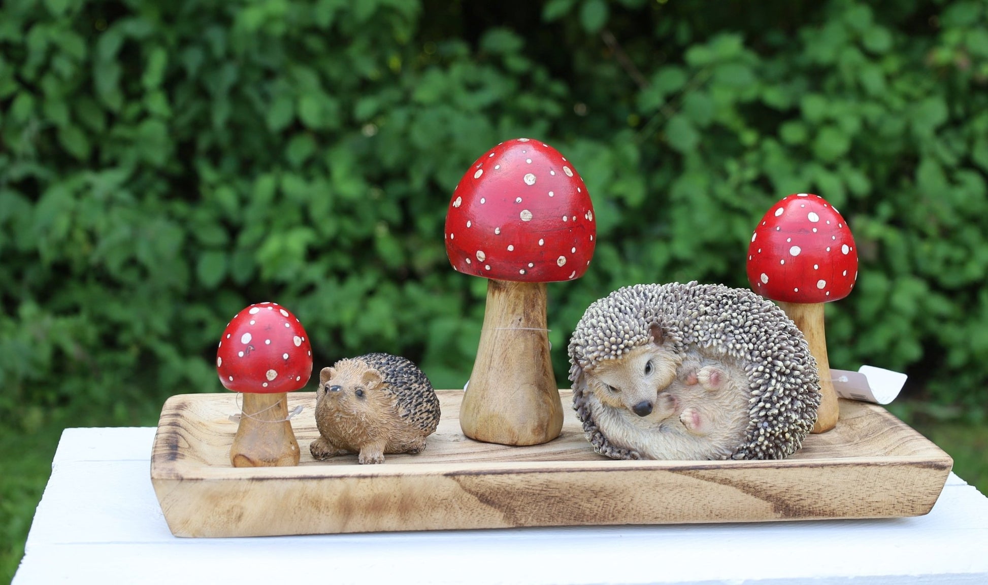 Fliegenpilz Deko aus Holz – Herbstliche Dekoration Rot-Weiß {{ Shabby Chic und Landhaus Deko }} {{ www.Stein-Alt.de }}
