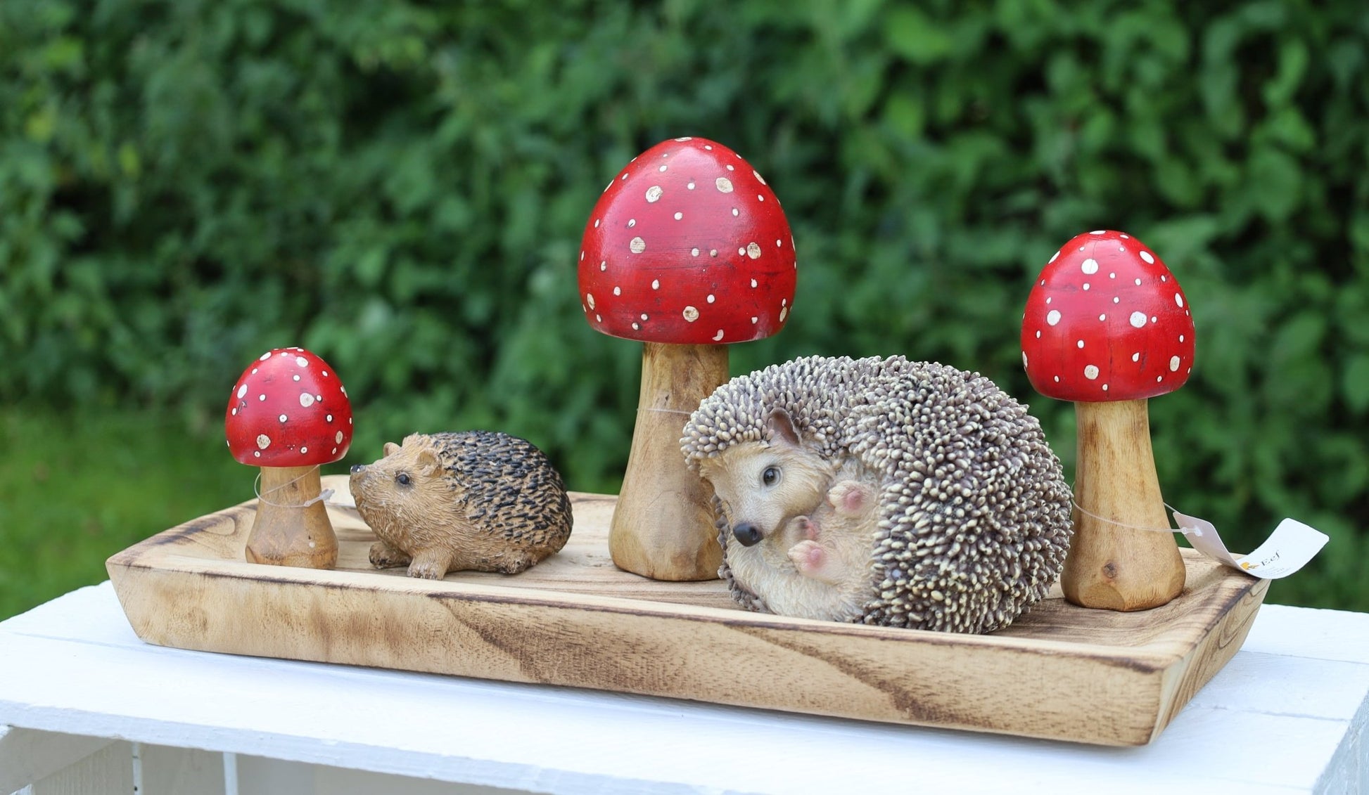 Fliegenpilz Deko aus Holz – Herbstliche Dekoration Rot-Weiß {{ Shabby Chic und Landhaus Deko }} {{ www.Stein-Alt.de }}