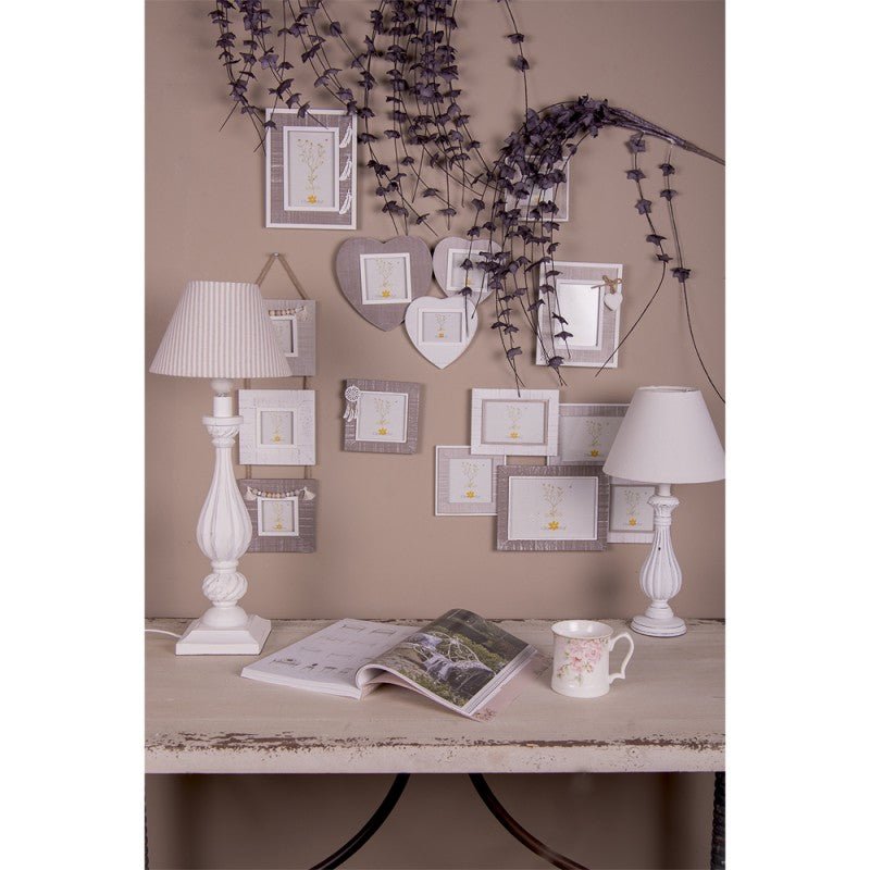 Fotorahmen Herz Love Grau Weiß 16x20 cm Holz Landhausstil - Clayre & Eef {{ Shabby Chic und Landhaus Deko }} {{ www.Stein-Alt.de }}