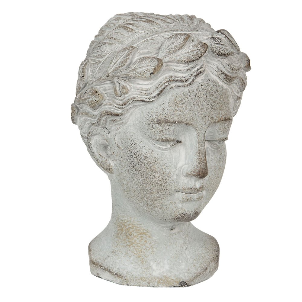 Frauen-Büste Steinguss Grau | Wetterfeste Gartendeko Shabby Chic 12×11×17 cm {{ Shabby Chic und Landhaus Deko }} {{ www.Stein-Alt.de }}