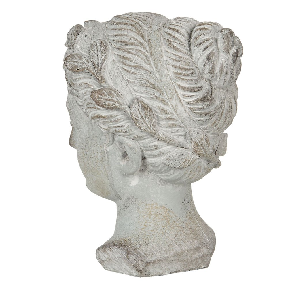 Frauen-Büste Steinguss Grau | Wetterfeste Gartendeko Shabby Chic 12×11×17 cm {{ Shabby Chic und Landhaus Deko }} {{ www.Stein-Alt.de }}